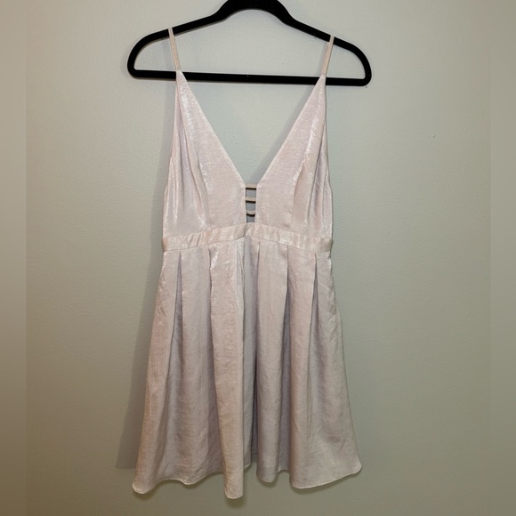 Free People Gabby’s Party All Night Fit & Flare Satin Dress Pink size 4 - Picture 2 of 6
